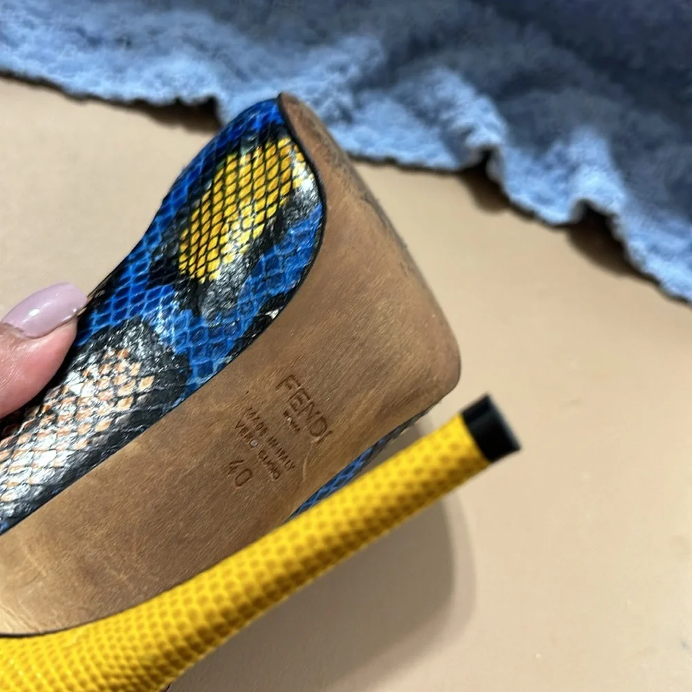FENDI multicolor python leather pump - Picture 8 of 10